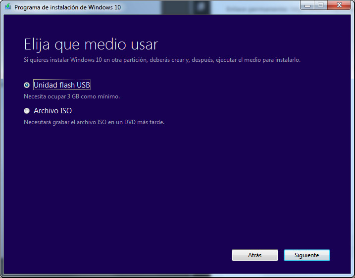 Descarga e instala windows 10