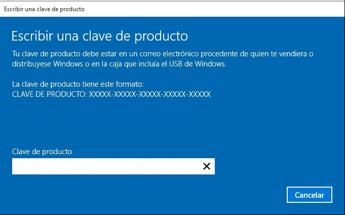 Clave para windows 10