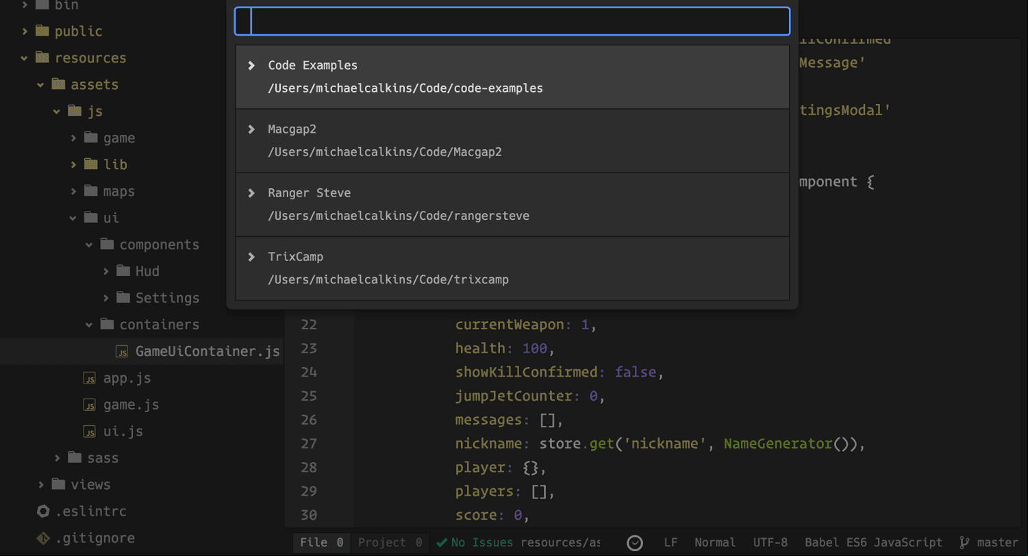 Project mananger para el ide atom