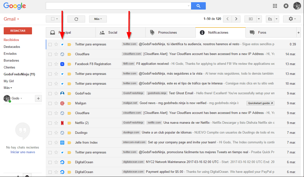 Gmail Sender Icons permite identificar fácilmente correos