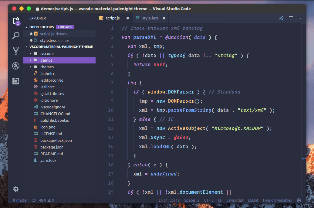 Material Palenight Theme